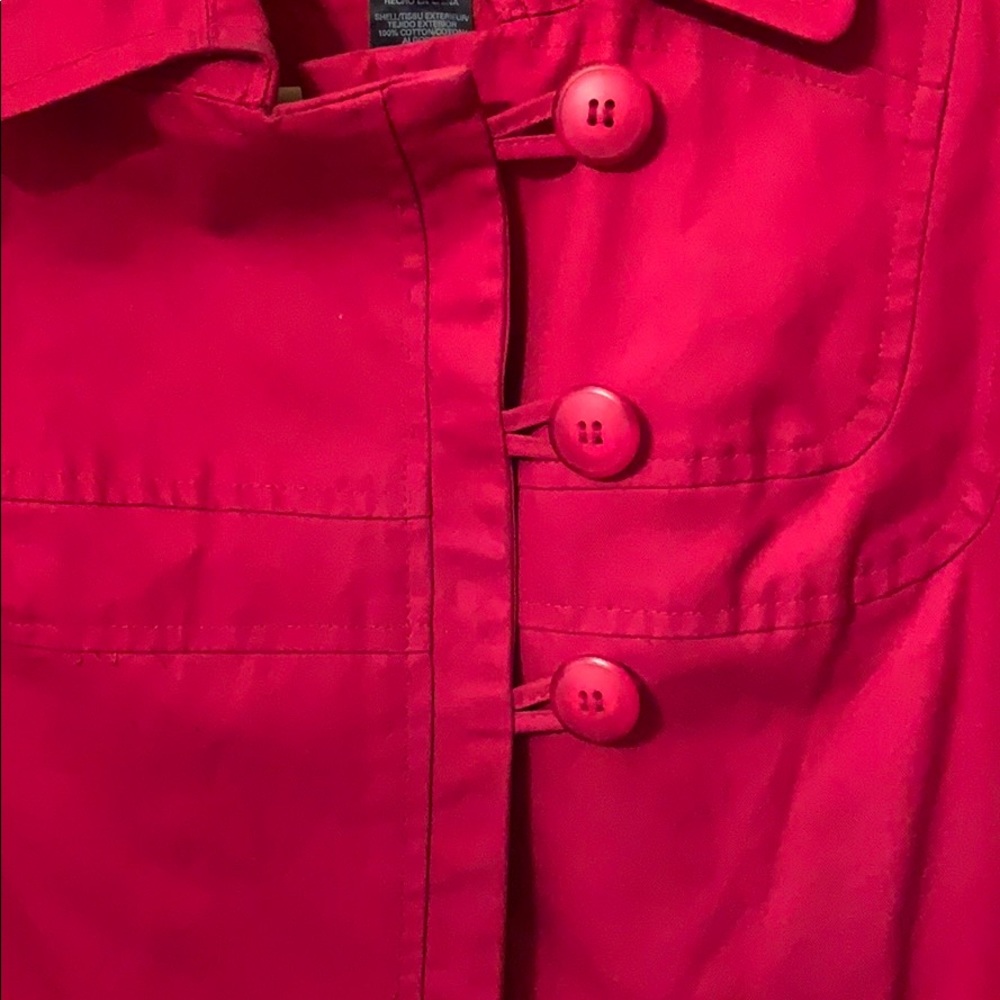 French Connection Red 3 Botton Retro Cropped Women’s Jacket sz 8 EUC - Picture 3 of 4